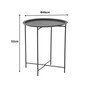 Σαλόνι Dapper-Caius pakoworld σετ 3τεμ μαύρο μέταλλο-μαύρο pe Φ46x52εκ-152-000067