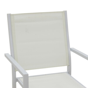 Πολυθρόνα Zacreta pakoworld αλουμίνιο-textilene σε λευκή απόχρωση 61x56.5x87.5εκ-152-000097