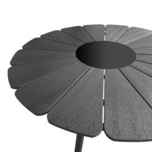 Τραπεζαρία Pinap-Dashiell σετ 5τεμ pakoworld μαύρο αλουμίνιο και plywood σε μαύρη απόχρωση Φ110x74εκ-152-000099