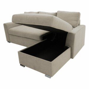 Γωνιακός καναπές-κρεβάτι αριστερή γωνία Belle pakoworld μπεζ 236x164x88εκ-165-000016