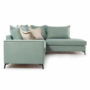 Γωνιακός καναπές αριστερή γωνία Romantic pakoworld ύφασμα ciel-cream 290x235x95εκ-168-000005