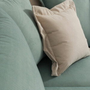 Γωνιακός καναπές δεξιά γωνία Romantic pakoworld ύφασμα Ciel-Cream 290x235x95εκ-168-000006