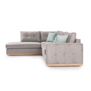 Γωνιακός καναπές δεξιά γωνία Boston pakoworld ύφασμα elephant-ciel 280x225x90εκ-168-000022