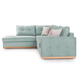 Γωνιακός καναπές δεξιά γωνία Boston pakoworld ύφασμα ciel-cream 280x225x90εκ-168-000026