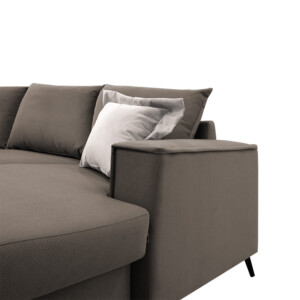 Γωνιακός καναπές Fabulous pakoworld αναστρέψιμος ύφασμα mocha-cream 240x165x95εκ-168-000040