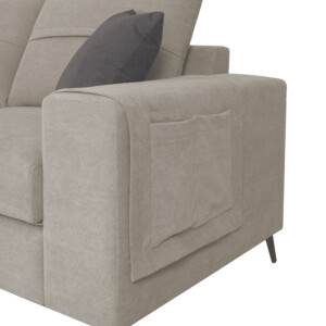 Γωνιακός καναπές δεξιά γωνία Montana pakoworld ανοιχτό γκρι ύφασμα με μαξιλάρια σε ποντικί απόχρωση 275x215x93εκ-168-000075