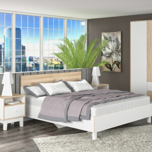 Κρεβάτι Awell pakoworld sonoma-λευκό 160x200εκ-173-000004