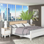 Κομοδίνο Awell pakoworld sonoma-λευκό 45x44x58εκ-173-000005