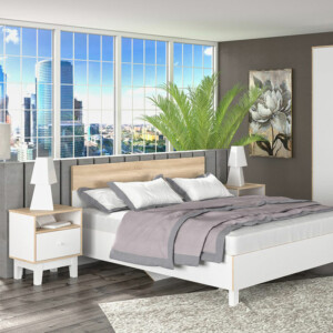 Κομοδίνο Awell pakoworld sonoma-λευκό 45x44x58εκ-173-000005