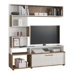 Σύνθετο σαλονιού Jasper pakoworld καρυδί-αντικέ λευκό 151.5x37.5x169.5εκ-173-000058