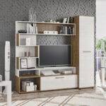 Σύνθετο σαλονιού Jasper pakoworld καρυδί-αντικέ λευκό 151.5x37.5x169.5εκ-173-000058