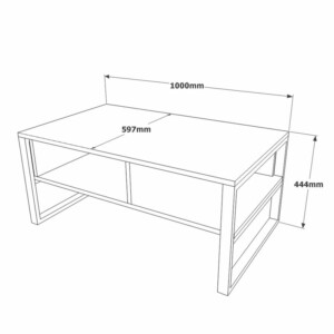 Τραπέζι σαλονιού Honora pakoworld ανθρακί antique-μαύρο 100x60x44.5εκ-176-000033