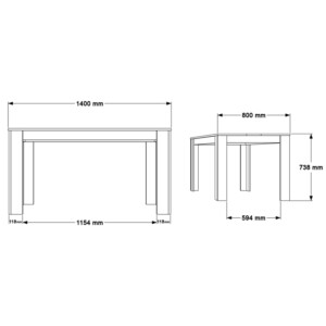Τραπέζι Sepen pakoworld σε φυσική-λευκή απόχρωση 140x80x74εκ-176-000194