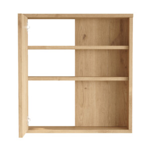 Ντουλάπι μπάνιου Bagno με καθρέπτη pakoworld σε φυσική απόχρωση 60x14.5x63.6εκ-176-000196