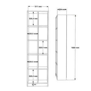 Βιβλιοθήκη Oteca 10θέσεων pakoworld σε φυσική απόχρωση 51.1x25.4x180εκ-176-000198
