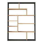 Βιβλιοθήκη Decora pakoworld σε φυσική-ανθρακί απόχρωση 90x22x123.6εκ-176-000203