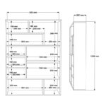 Βιβλιοθήκη Decora pakoworld σε φυσική-ανθρακί απόχρωση 90x22x123.6εκ-176-000203