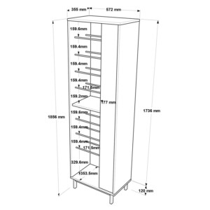 Παπουτσοθήκη Scarpiera 9θέσεων pakoworld σε φυσική-λευκή απόχρωση 57.2x35.5x185.6εκ-176-000206