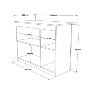 Τραπέζι-πάγκος κουζίνας Kogile pakoworld σε φυσική απόχρωση 120x60x88.2εκ-176-000211