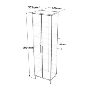 Ντουλάπι-στήλη Cambi pakoworld σε καφέ-ανθρακί απόχρωση 50x35.5x183.6εκ-176-000218