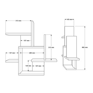 Ραφιέρα τοίχου Nogara pakoworld σε φυσική-λευκή απόχρωση 62.6x14.5x66.2εκ-176-000227