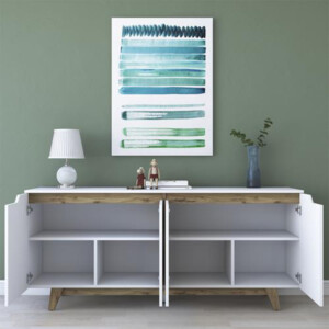 Μπουφές Rafaelo pakoworld λευκό-καρυδί 180x45x78