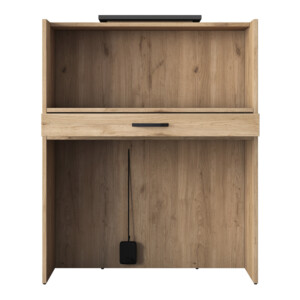 Γραφείο reception Zowel pakoworld με led μελαμίνης φυσικό-ανθρακί 90x40x110εκ-182-000069