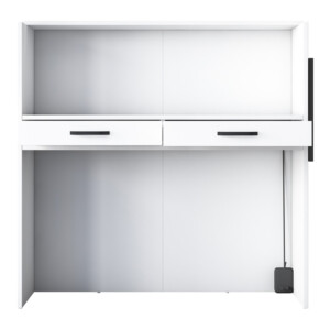 Γραφείο reception Triana pakoworld με Led σε λευκή-ανθρακί απόχρωση 110x40x110εκ-182-000070