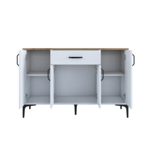 Μπουφές Ubron pakoworld λευκό-καρυδί μελαμίνης 120x40x78.6εκ-182-000092