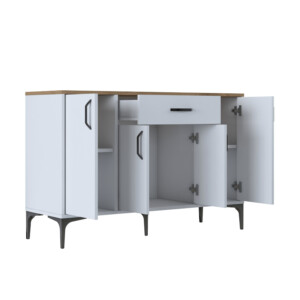 Μπουφές Ubron pakoworld λευκό-καρυδί μελαμίνης 120x40x78.6εκ-182-000092