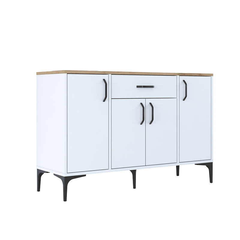 Μπουφές Ubron pakoworld λευκό-καρυδί μελαμίνης 120x40x78.6εκ-182-000092 Μπουφές Ubron pakoworld λευκό-καρυδί μελαμίνης 120x40x78.6εκ-182-000092