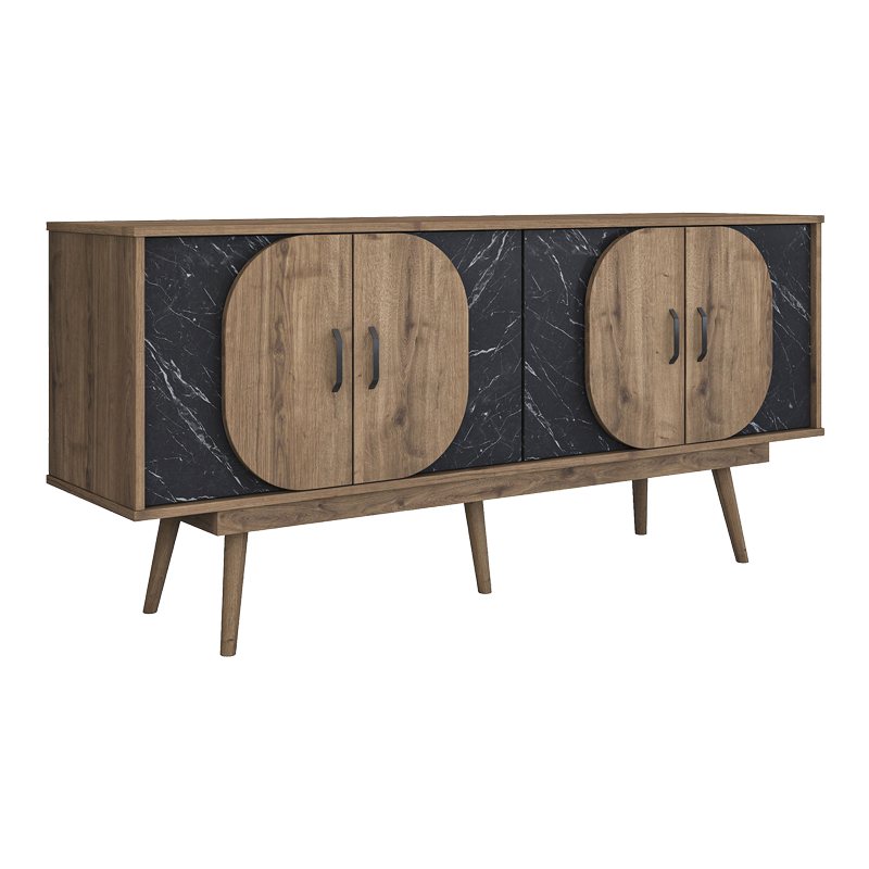 Μπουφές Suckie pakoworld καρυδί με μαύρο μαρμάρου μελαμίνης-καρυδί pp πόδι 180x45x82.6εκ-182-000099 Μπουφές Suckie pakoworld καρυδί με μαύρο μαρμάρου μελαμίνης-καρυδί pp πόδι 180x45x82.6εκ-182-000099