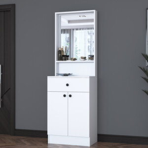 Έπιπλο εισόδου Rockder pakoworld λευκό μελαμίνης 60x35.5x182.8εκ-182-000102