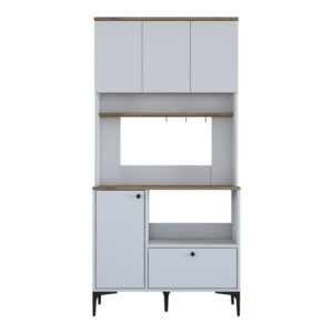 Ντουλάπα κουζίνας Bender pakoworld σε λευκή-φυσική απόχρωση 90.2x40x184.2εκ-182-000114