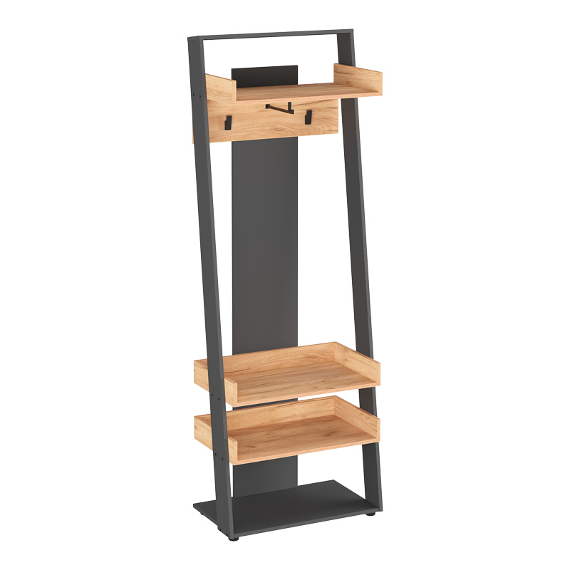 Έπιπλο εισόδου Sciove pakoworld σε ανθρακί-φυσική απόχρωση 70x40x200εκ-184-000121