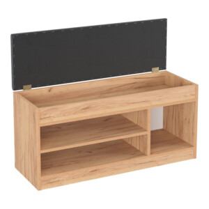 Έπιπλο εισόδου- σκαμπό- παπουτσοθήκη Oriental pakoworld σε oak απόχρωση 100x37.2x50εκ-184-000124