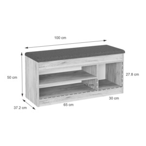 Έπιπλο εισόδου- σκαμπό- παπουτσοθήκη Oriental pakoworld σε oak απόχρωση 100x37.2x50εκ-184-000124