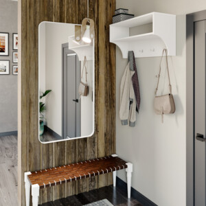 Κρεμάστρα Crosta pakoworld σε λευκή απόχρωση 80x28x40εκ-184-000126