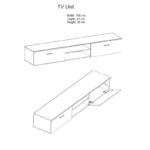 Σύνθετο σαλονιού Salome pakoworld LED wenge 200x41x190εκ-192-000003