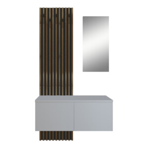 Έπιπλο εισόδου Arika pakoworld λευκό-sonoma 100x37x199.5εκ-192-000034