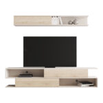 Σύνθετο σαλονιού Brick pakoworld σε sonoma oak-κρεμ απόχρωση 240x40x50.4εκ-192-000045