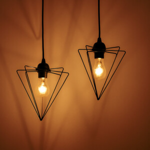 Φωτιστικό οροφής δίφωτο Tebour pakoworld Ε27 μέταλλο μάυρο 30x30x70εκ-193-000113