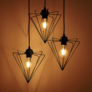 Φωτιστικό οροφής τρίφωτο Tebour pakoworld Ε27 μέταλλο μάυρο 30x30x75εκ-193-000114