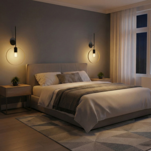 Φωτιστικό τοίχου-απλίκα Bendia pakoworld Ε27 μέταλλο μαύρο-χρυσό 25x15x52εκ-193-000129