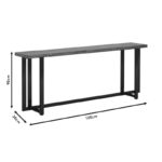 Κονσόλα Dice pakoworld μασίφ ξύλο πεύκου καρυδί-μαύρο 150x30x90εκ-197-000032