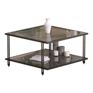 Τραπέζι σαλονιού μεταλλικό Fuaca pakoworld σε μαύρη απόχρωση 80x80x45εκ-197-000261