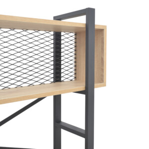 Βιβλιοθήκη Fifer pakoworld σε oak-μαύρη απόχρωση 120x28x185εκ-197-000291