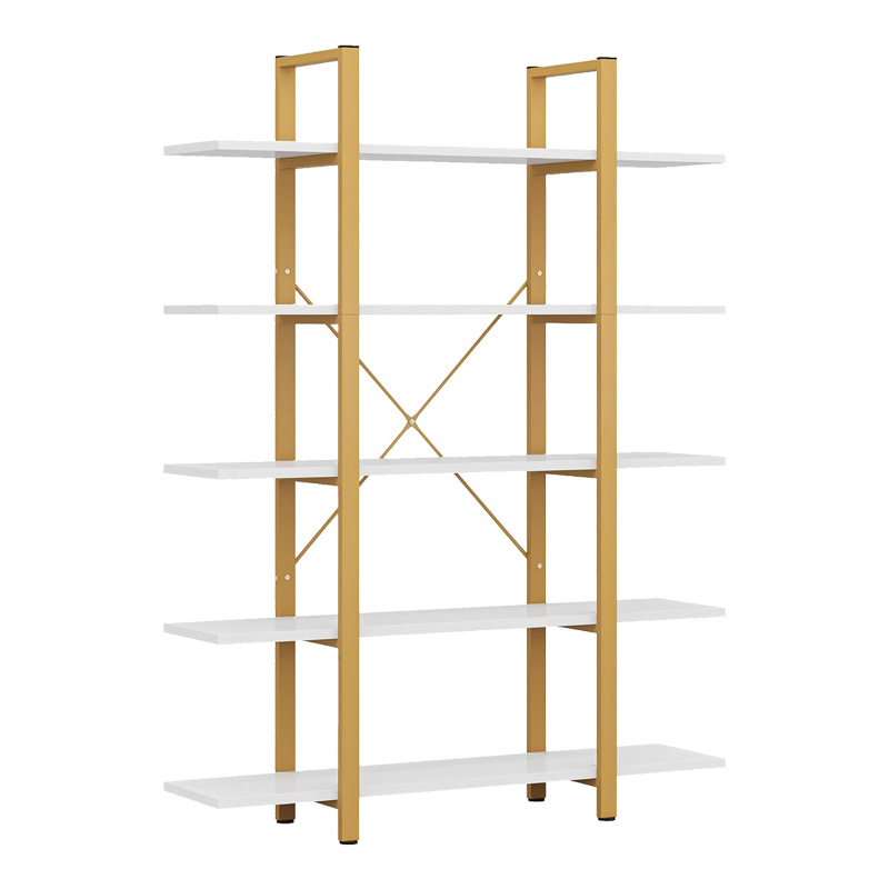 Βιβλιοθήκη Esthon pakoworld σε λευκή όψη μαρμάρου με χρυσό μέταλλο 120x28x180εκ-197-000304 Βιβλιοθήκη Esthon pakoworld σε λευκή όψη μαρμάρου με χρυσό μέταλλο 120x28x180εκ-197-000304