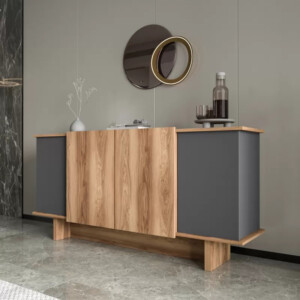 Μπουφές Aramos pakoworld σε ανθρακί - oak απόχρωση 180x45x80εκ-197-000317