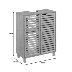 Πάγκος-ντουλάπι μπάνιου Sicela pakoworld χρώμα φυσικό 60x28x80εκ-199-000509